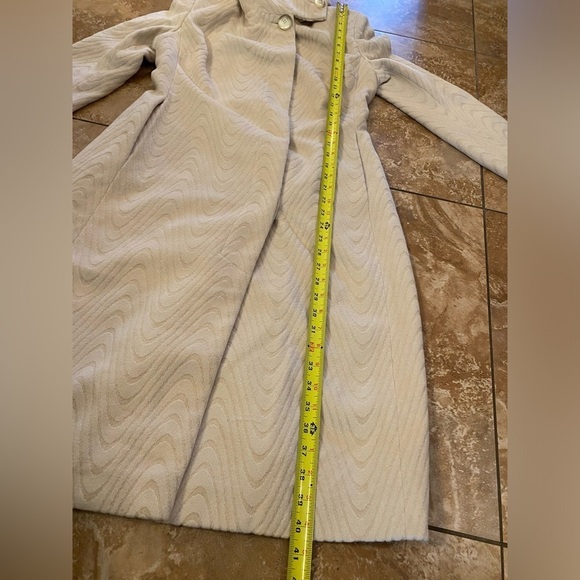 Paul Ho Haute Couture bodycon taupe lambswool angora full length coat. Size M - Picture 12 of 17